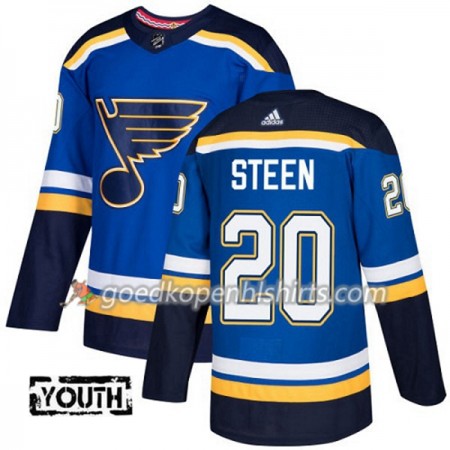 St. Louis Blues Alexander Steen 20 Adidas 2017-2018 Blauw Authentic Shirt - Kinderen